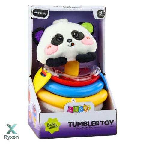 Zabawka Sensoryczna Tumbler Panda Piramidka Bujana Gryzaki Grzechotka LEAN TOYS