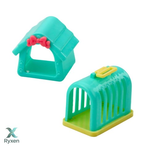 Zestaw Figurek Pieski Gumowe Piszczałka Buda Transporter 6szt LEAN TOYS