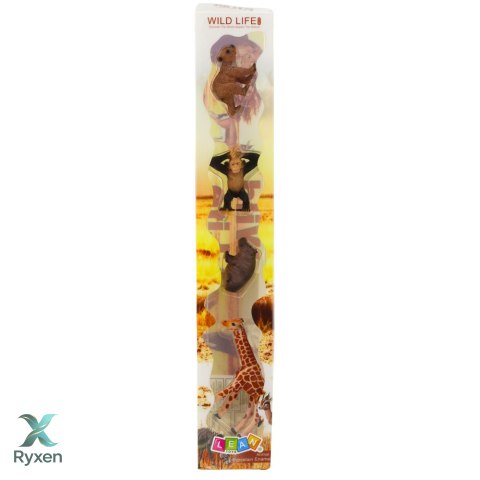 Zestaw Mini Figurki Dzikie Zwierzęta Szympans Żyrafa 6-9cm 4szt LEAN TOYS