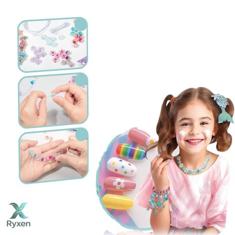 Zestaw Piękności Biżuteria Bransoletka Koraliki Spinka Syreni Ogon 48el LEAN TOYS