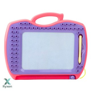 Znikopis Tablica Magnetyczna Z Suwakiem Stempelki Wzory Różowa LEAN TOYS