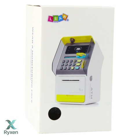 Bankomat Sejf Skarbonka Kod PIN Karta Bankomatowa Różowy LEAN TOYS