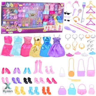 Duży Zestaw Modowy Kolekcja Anlily Sukienki Akcesoria 65el. LEAN TOYS