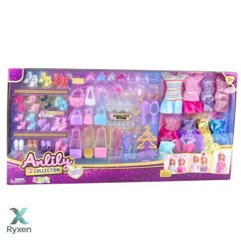 Duży Zestaw Modowy Kolekcja Anlily Sukienki Akcesoria 65el. LEAN TOYS