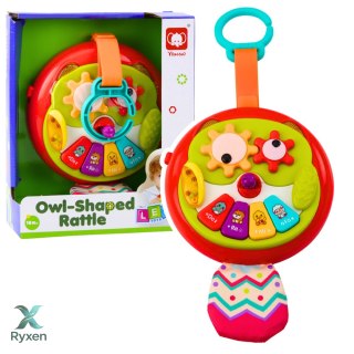 Interaktywna Sowa Zawieszka Ruchome Elementy Pianinko Szeleszczący Ogon LEAN TOYS