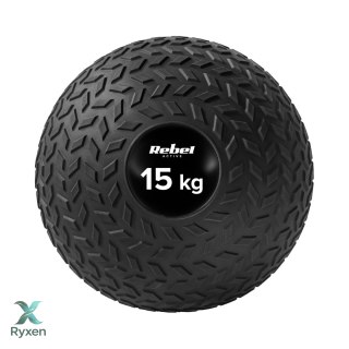 Mała piłka lekarska do ćwiczeń rehabilitacyjna Slam Ball 23cm 15kg, REBEL ACTIVE Rebel