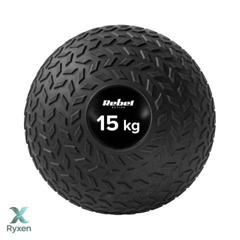 Mała piłka lekarska do ćwiczeń rehabilitacyjna Slam Ball 23cm 15kg, REBEL ACTIVE Rebel