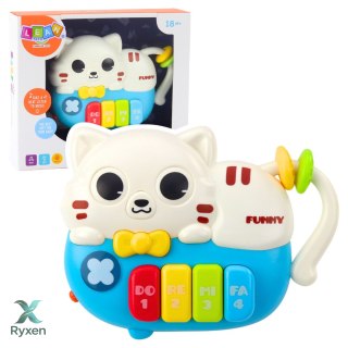 Mini Pianinko Dla Malucha Kotek Niebieski Światła Dźwięki LEAN TOYS