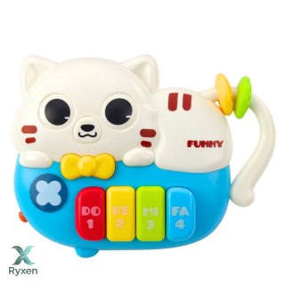 Mini Pianinko Dla Malucha Kotek Niebieski Światła Dźwięki LEAN TOYS