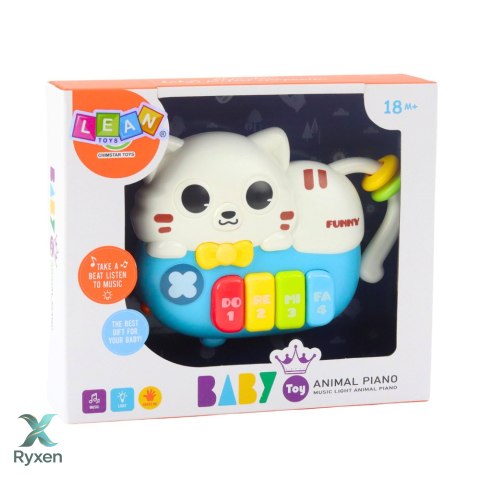 Mini Pianinko Dla Malucha Kotek Niebieski Światła Dźwięki LEAN TOYS