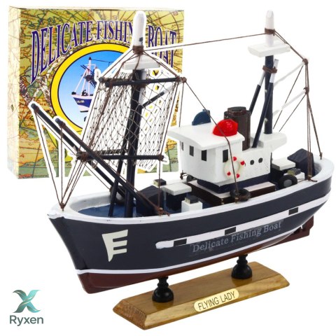 Model Kolekcjonerski Dekoracyjny Statek Kuter Rybacki Flying Lady 24x23cm LEAN TOYS