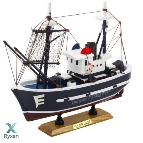 Model Kolekcjonerski Dekoracyjny Statek Kuter Rybacki Flying Lady 24x23cm LEAN TOYS
