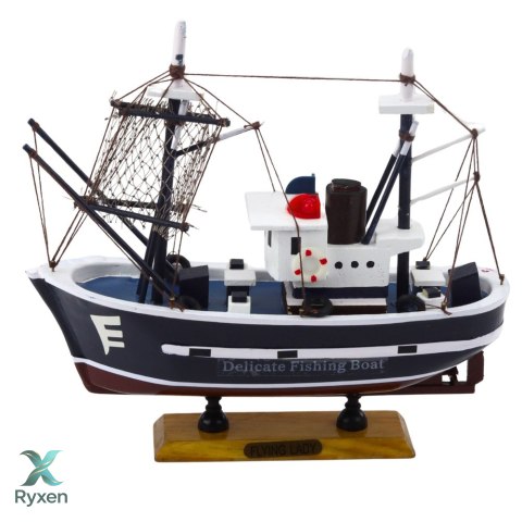 Model Kolekcjonerski Dekoracyjny Statek Kuter Rybacki Flying Lady 24x23cm LEAN TOYS