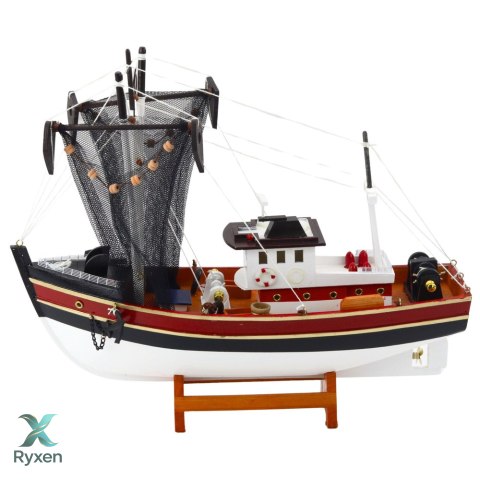Model Kolekcjonerski Dekoracyjny Statek Kuter Rybacki Sieć Połowowa 38x31cm LEAN TOYS