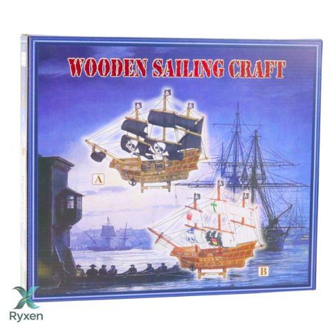 Model Kolekcjonerski Dekoracyjny Statek Żaglowiec Piracki Czarny 33x29cm LEAN TOYS