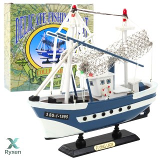 Model Kolekcjonerski Statek Kuter Rybacki Flying Lady Niebieski 24x23cm LEAN TOYS