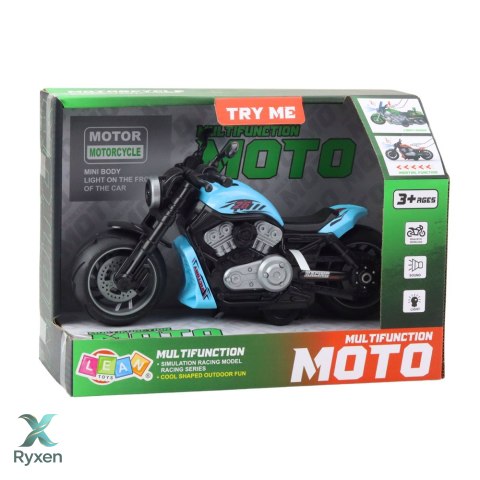Motocykl Zabawkowy Na Baterie Napęd Światła Dźwięki Niebieski LEAN TOYS