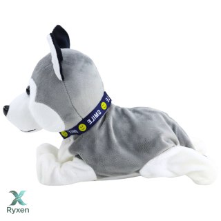 Pies Pluszowy Na Baterie Interaktywny Husky Porusza Się Wydaje Dźwięki LEAN TOYS