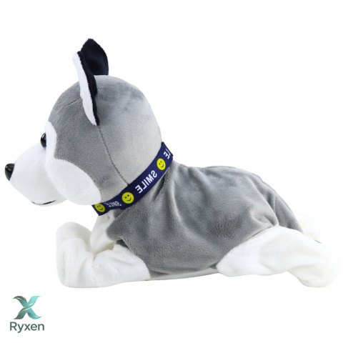 Pies Pluszowy Na Baterie Interaktywny Husky Porusza Się Wydaje Dźwięki LEAN TOYS