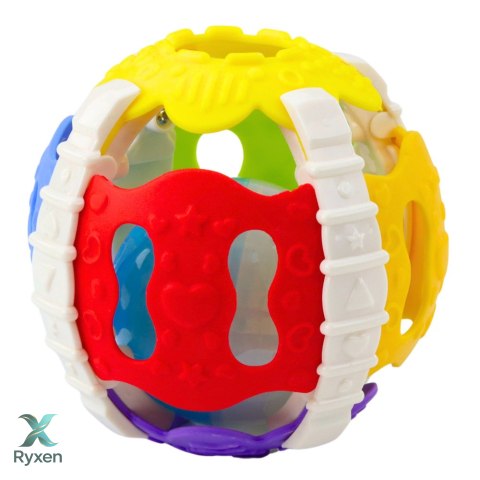 Piłeczka Sensoryczna Dla Niemowląt Gumowa Światła Dźwięki Kolorowa LEAN TOYS