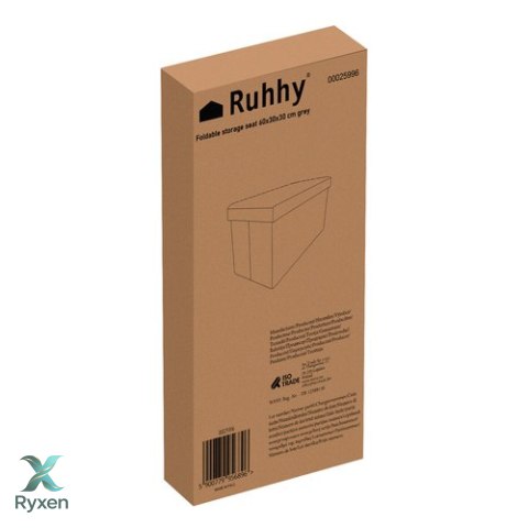 Pufa materiałowa szara 60x30x30 cm Ruhhy 25996 RUHHY