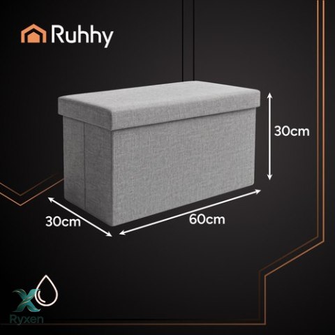 Pufa materiałowa szara 60x30x30 cm Ruhhy 25996 RUHHY