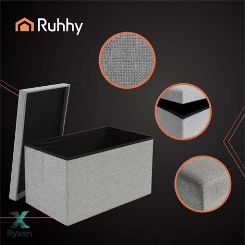 Pufa materiałowa szara 60x30x30 cm Ruhhy 25996 RUHHY
