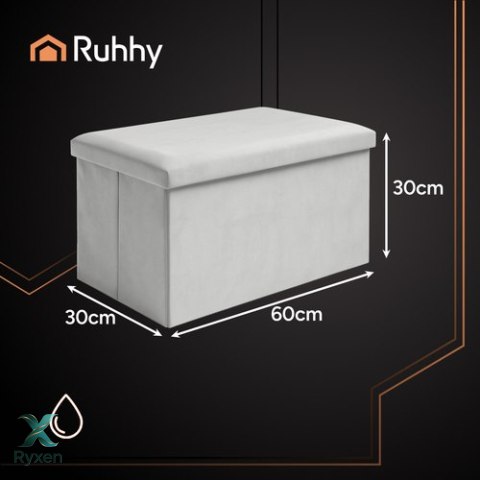 Pufa welurowa szara 60x30x30 cm Ruhhy 25994 RUHHY
