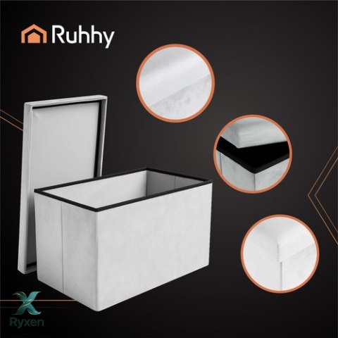 Pufa welurowa szara 60x30x30 cm Ruhhy 25994 RUHHY