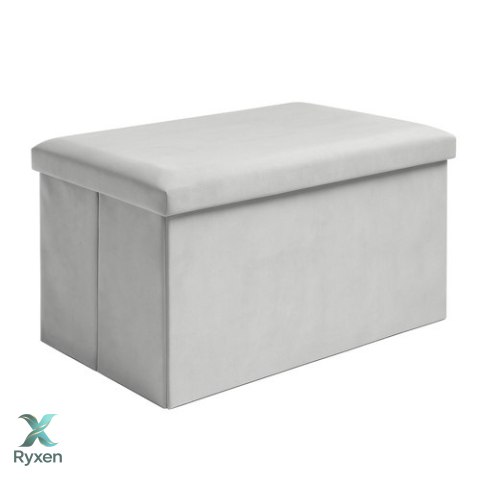 Pufa welurowa szara 60x30x30 cm Ruhhy 25994 RUHHY