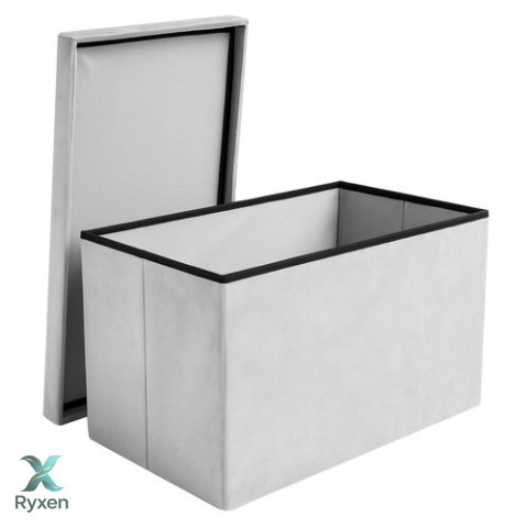 Pufa welurowa szara 60x30x30 cm Ruhhy 25994 RUHHY