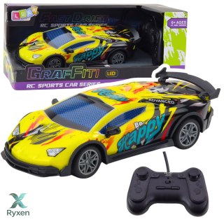 Samochód Sportowy Zdalnie Sterowany RC Światła LED Żółty 1:22 LEAN TOYS