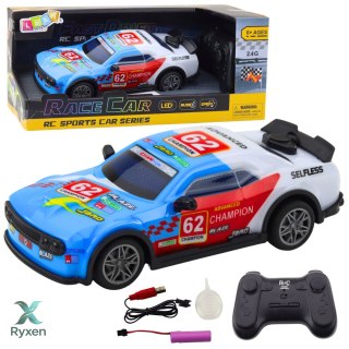 Samochód Sportowy Zdalnie Sterowany RC Światła Para Wodna Niebieski 1:22 LEAN TOYS
