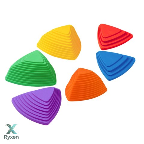 Ścieżka Edukacyjna Sensoryczna Kamienie Równoważne Kolorowe 6szt LEAN TOYS