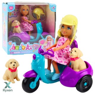 Zestaw Mini Laleczka Ankiki Na Skuterze Trójkołowym Piesek LEAN TOYS