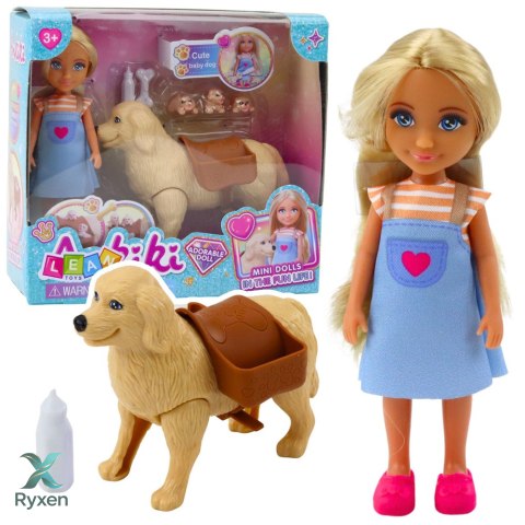 Zestaw Mini Laleczka Ankiki Pies Z Torbą Szczeniaczki Kość LEAN TOYS