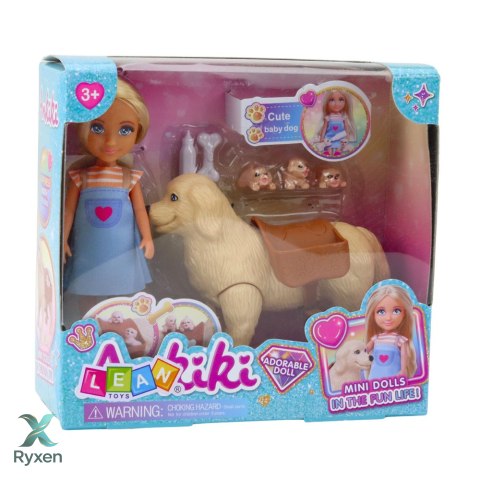 Zestaw Mini Laleczka Ankiki Pies Z Torbą Szczeniaczki Kość LEAN TOYS