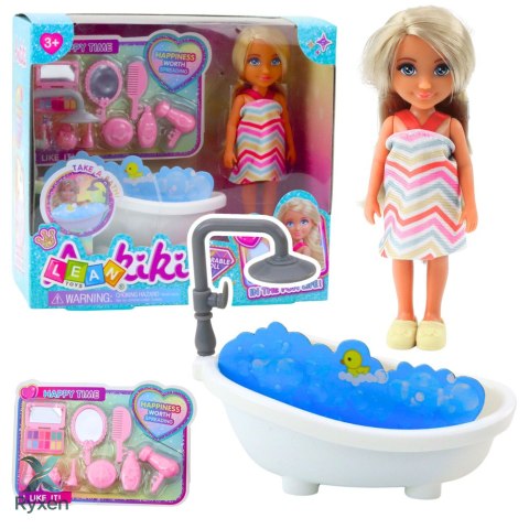 Zestaw Mini Laleczka Ankiki Z Wanną Akcesoria Pielęgnacyjne LEAN TOYS