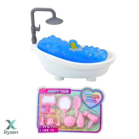 Zestaw Mini Laleczka Ankiki Z Wanną Akcesoria Pielęgnacyjne LEAN TOYS