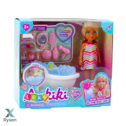 Zestaw Mini Laleczka Ankiki Z Wanną Akcesoria Pielęgnacyjne LEAN TOYS