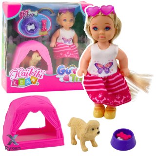 Zestaw Mini Laleczka Z Pieskiem Namiotem I Akcesoriami LEAN TOYS