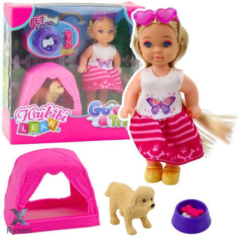 Zestaw Mini Laleczka Z Pieskiem Namiotem I Akcesoriami LEAN TOYS