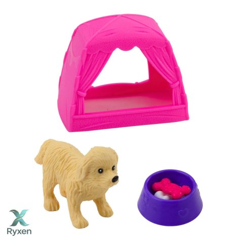 Zestaw Mini Laleczka Z Pieskiem Namiotem I Akcesoriami LEAN TOYS