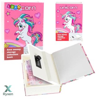 Książka Ukryta Skarbonka Sejf Na Kod Szyfr Jednorożec Różowa LEAN TOYS