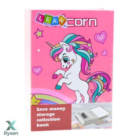 Książka Ukryta Skarbonka Sejf Na Kod Szyfr Jednorożec Różowa LEAN TOYS