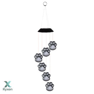 Lampki Solarne Ogrodowe LED Dzwonki Psie Łapy Kolorowe 70cm LEAN
