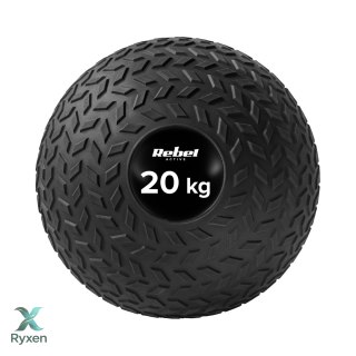 Mała piłka lekarska do ćwiczeń rehabilitacyjna Slam Ball 23cm 20kg, REBEL ACTIVE Rebel