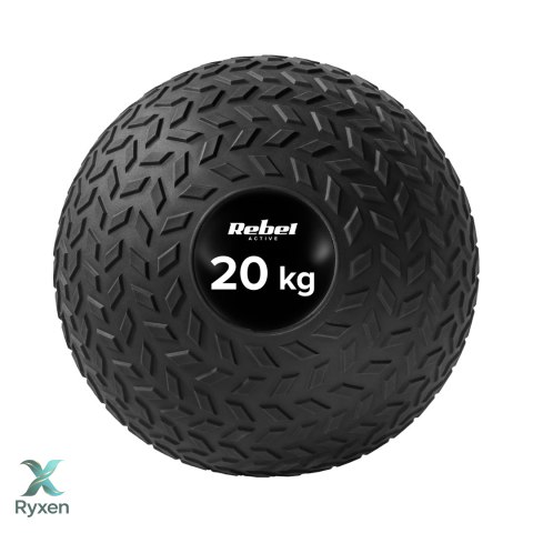 Mała piłka lekarska do ćwiczeń rehabilitacyjna Slam Ball 23cm 20kg, REBEL ACTIVE Rebel