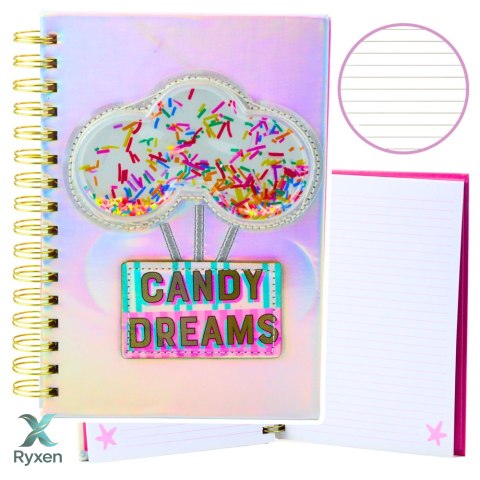 Zeszyt Notatnik W Linie Candy Dreams Cukierki Holograficzny A5 90 Kartek LEAN
