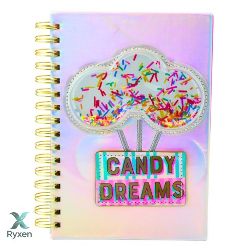 Zeszyt Notatnik W Linie Candy Dreams Cukierki Holograficzny A5 90 Kartek LEAN
